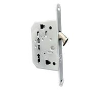 Serratura con gancio e chiave piegata con finitura argento e entrata 50 mm Argento