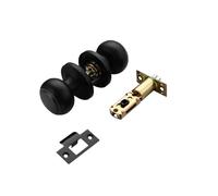 Serratura Con Maniglia Sferica In Acciaio Inossidabile, For Porta D'ingresso Senza Chiave, Del Bagno Nera, Set Di Ferramenta For Interni(Passage lock)