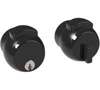 Serratura con Pomolo PremiApri e Chiave Tipo Meroni - Sicurezza per Porte in Legno, Metallo, Alluminio o Vetro (Nero)