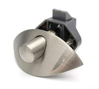 Serratura con pulsante di chiusura, 14-16 mm, in lega di zinco, a mezza luna, per camper, yacht, rimorchi, barche (spazzolato)