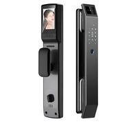 Serratura con Riconoscimento Facciale 3D, Serratura Intelligente con Fotocamera, Videocitofono, Impronta Digitale, Codici di Accesso, Set Completo di Corpo Serratura e Cilindro Serratura