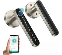 Serratura connessa Impronta digitale for serratura intelligente, serratura for porta senza chiave con maniglia, carte APP/IC/codici/chiavi/impronte digitali elettroni biometrici