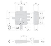 Cisa Serratura legno da applicare 56167 F/SAG M4 SCR+TRIP e.mm 63 SX non elettrica