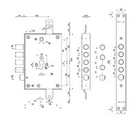 SERRATURA DA APPLICARE TRIPLICE PER PORTE BLINDATE ART. 85.571 Sx E 63 - mm 2...