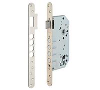 Serratura da incasso a cilindro europeo europeo, asse 60x85mm con borchia, cromato - THIRARD