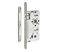 Serratura da incasso per bagno e WC, sinistra, asse da 55 mm, estremità arrotondate - THIRARD