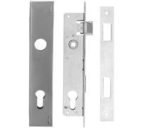 KOTARBAU® Serratura ad incasso per porte - Inserto in acciaio 90/20 mm + custodia in acciaio zincato destra e sinistra - Serratura per porta da camera - Serratura universale da incasso