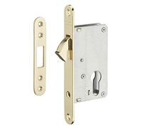 Serratura da incasso per porta scorrevole a cilindro europeo, asse 40mm - Finitura ottone - THIRARD