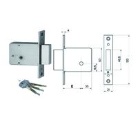 Serratura da infilare 1500k - mm.40 (15010040) 1 pezzi Fiam