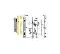 Yale Serratura per porte in legno Y52X0070 – ottone lucido, bordi quadri, entrata 70 mm