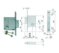 Serratura Metallo Infilare 57223 Cisa B.q Zinc F.mm 25 Dm M2 H.cm 8211319