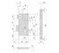 Cisa SERRATURA LEGNO LOGO INF. 2M+S BORDO TONDO Art. 5C631 E.45 - F.22