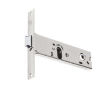 Serratura da infilare per porte in alluminio con scrocco reversibile e frontale in acciaio inox YALE