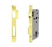 Yale Serratura per porte in legno Y52X0035 ottone lucido, bordi quadri, entrata 35 mm