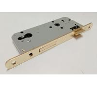 Serratura da infilare scrocco biconico reversibile per Legno e PVC Oro B. TONDO