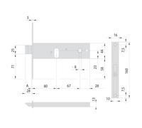 SERRATURA DA INFILARE STRETTA PER FASCIA PER ALLUMINIO ART. 44150/44151 44150...