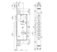 SERRATURA DA INFILARE TRIPLICE PER PORTE BLINDATE E 47 - scatola mm 194 x 78 MO