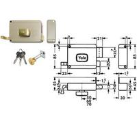 Yale serratura legno appl. 2m+s c/pomolo art. 620 e. 50 dx - Yale