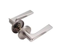 Serratura della porta del bagno Maniglia della camera da letto Camera interna Minimalista a tre barre Singola lingua Antifurto domestico(Nickel wire drawing,No)