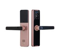 Serratura Della Porta Intelligente App Tuya Serrature Biometriche For Impronte Digitali Serratura Intelligente Sblocco Remoto Senza Chiave Elettronica Digitale(235 6072,Pure Copper)