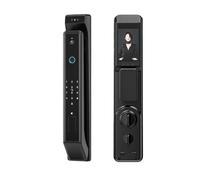 Serratura Della Porta Intelligente Tuya Wifi Serratura Elettronica Biometrica Con Impronta Digitale Intelligente Password Riconoscimento Facciale 3D Fotocamera(TT6068-Black)