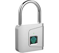 Serratura di impronte digitali, serratura intelligente per impronte digitali, lucchetto elettronico con impronte digitali, per porte, garage, scuole, magazzini (argento)