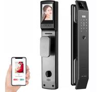 Serratura di porta di riconoscimento di fronte, serratura di porta astuta di Digital con la macchina fotografica, l'impronta digitale & il sistema dell'entrata domestica del passcode
