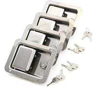 Serratura di ricambio per cassetta degli attrezzi per camion, in acciaio inox 304, con 8 chiavi e guarnizioni, misura universale per camion, furgoni, auto (confezione da 4, 14 x 10 cm)