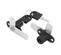 Serratura di sicurezza a doppia anta in lega di zinco, con asta di bloccaggio a 7 forme e 2 chiavi (19 mm, nero)