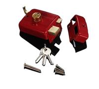 Serratura Di Sicurezza Antifurto Rossa Vecchio Stile, Universale For Porta Esterna, In Legno For Camera Da Letto, A Una Linguetta