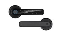 Serratura di sicurezza con impronta digitale, password biometrica, sblocco chiave tipo C, ricarica emergenza for porte, Resistente alle intemperie(Noir)