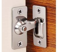 Serratura di sicurezza con serratura ad angolo retto a 90 gradi, serratura in acciaio inossidabile, utilizzata per recinzioni, porte e finestre in legno (silver)
