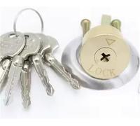 Serratura di sicurezza in rame rotonda antifurto for porte interne Cilindro universale for porte di sicurezza in ferro e legno con chiavi(Cross)