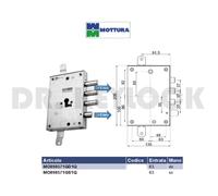SERRATURA DI SICUREZZA MOTTURA PER PORTE BLINDATE GREG A CILINDRO EUROPEO