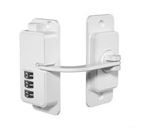 Serratura di sicurezza per bambini, non forata, per frigorifero, armadio, cassetto e uso, design a combinazione meccanica con rinforzo in metallo (stile angolare bianco)