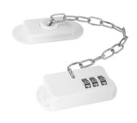 Serratura di Sicurezza per Codice e Catena Regolabile 18 CM | ABS Bianco, Installazione Adesiva, Uso su Finestre Scorrevoli e Bagno, per Protezione Domestica