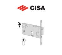 Serratura metallo infilare elettrica 14351 cisa b.q zinc f.mm 20 f.sagom+scr+f h