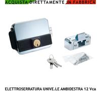Elettroserratura Cancello Elettrico Ambidestro Serratura Alimentazione 12 Vcc