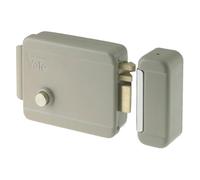 Serratura Elettrica Da Applicare Per Porta Legno Art. 674 Con Scrocco Azionabile Dall'Esterno Tramite Chiave, Dall'Interno Tramite Pulsante E A Distanza Mediante Impulso Elettrico A Basso Voltaggio (10W-12V). Finitura Acciaio Verniciato. Controbocchetta I