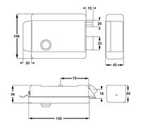 Serratura Elettrica Da Applicare Per Porta Legno Art. 674 Con Scrocco Azionabile Dall'Esterno Tramite Chiave, Dall'Interno Tramite Pulsante E A Distanza Mediante Impulso Elettrico A Basso Voltaggio (10W-12V). Finitura Acciaio Verniciato. Controbocchetta I