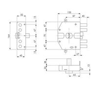 SERRATURA ELETTRICA DA APPLICARE TRIPLICE ART. 682 Dx - cilindro 60 mm