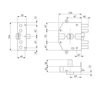 Serratura legno applicare elettrica 6823 yale pompa mm 70 m4 tripl.scr e.mm 65 s