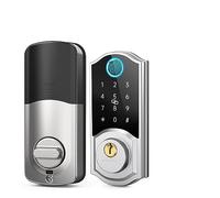 Serratura elettronica intelligente con impronta digitale, serratura senza chiave tastiera/Bluetooth/portachiavi IC, ricarica USB for la casa(Silver)