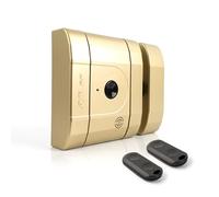 Serratura elettronica invisibile ad alta sicurezza int_LOCK RF 2. Finitura in ottone opaco.