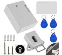 Serratura elettronica per armadio, serratura RFID con batteria, serratura intelligente con 2 portachiavi e 2 schede RFID, cassetto e armadio in legno, serrature nascoste per armadio a doppia porta