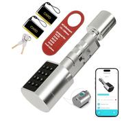 Serratura elettronica per porta 70mm 35/35 a 100mm 50/50 Dimensione commutabile con chiave Impronta digitale App Tuya Autorizzazione remota Adatta per porte la maggior parte dei serramenti EU