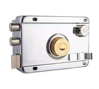 Serratura esterna con meccanismo di sicurezza antifurto, corpo in acciaio laminato a freddo e anima in rame, hardware di sicurezza domestica con 5 chiavi per porte in legno o metallo, facile (aperto a