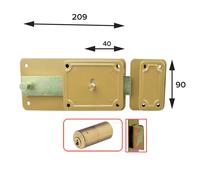 SERRATURA FERROGLIETTO 'P-CF' P50 -5 mand.E40 Dx scroc.45°incorp. 2 PZ