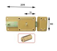 SERRATURA FERROGLIETTO 'P-CF' P60 - 6 mand.E70 Dx solo catenaccio 2 PZ