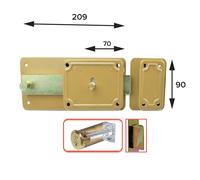 SERRATURA FERROGLIETTO 'P-CS' P50 -5 mand.E70 Dx scroc.45°incorp. 2 PZ